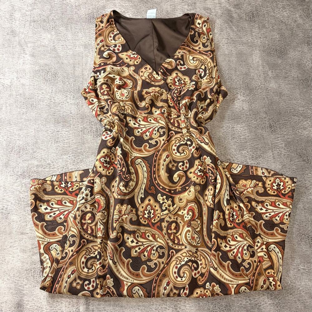 Brown Paisley Y2k Midi Dress